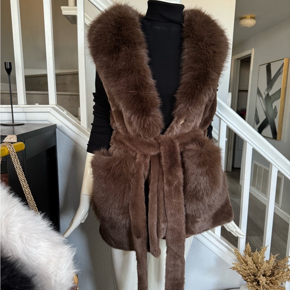 Brown Faux Fur Vest